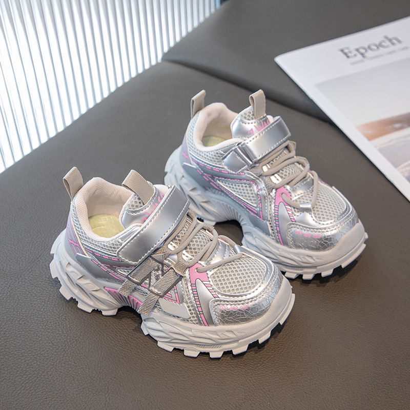 Free shipping Fashionable mesh breathable girls' sports shoes soft soled girls' casual shoes single shoes children's dad shoes Sneakers