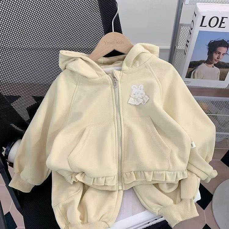 Designer Women's Set Spring and Autumn Fashion Baby Girl hooded sweatshirt jacket long pants two-piece set hoodie