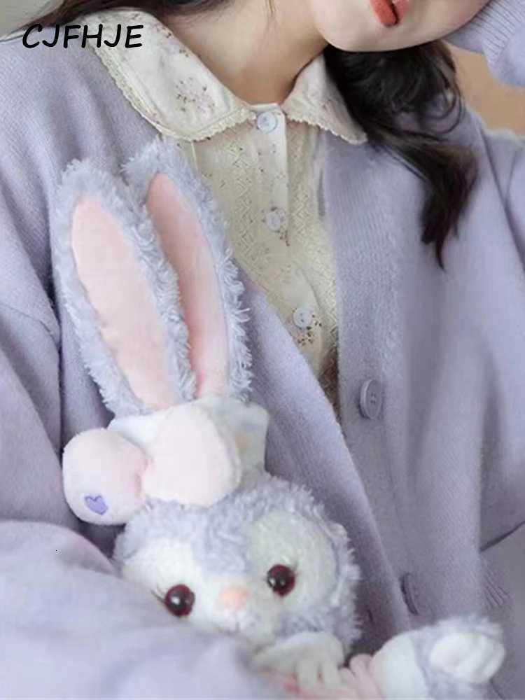 CJFHJE Beige Pockets Knitted Sweater Coats Women Loose Singlebreasted Vneck Purple Cardigan Female Autumn Casual Red CardigansT251028