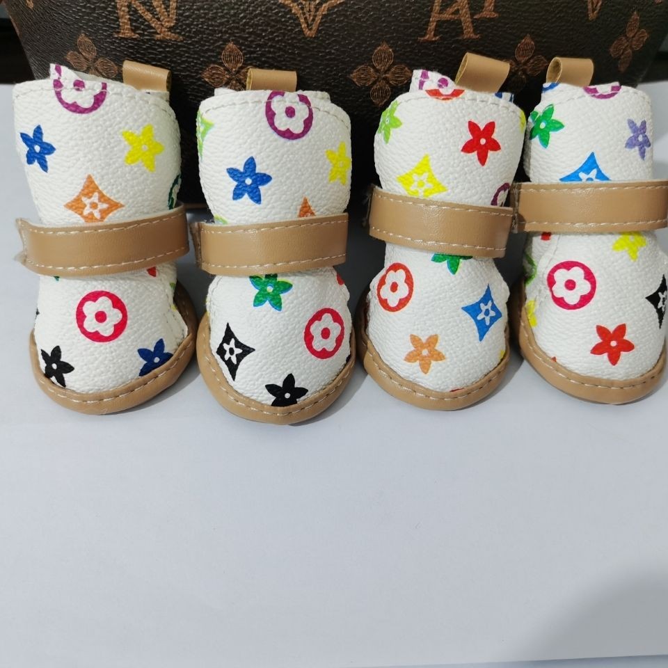 Designer waterproof rain boots, pet foot covers, a set of 4-dog shoes teddy small dogs for all four seasons shoes, Factory wholesale