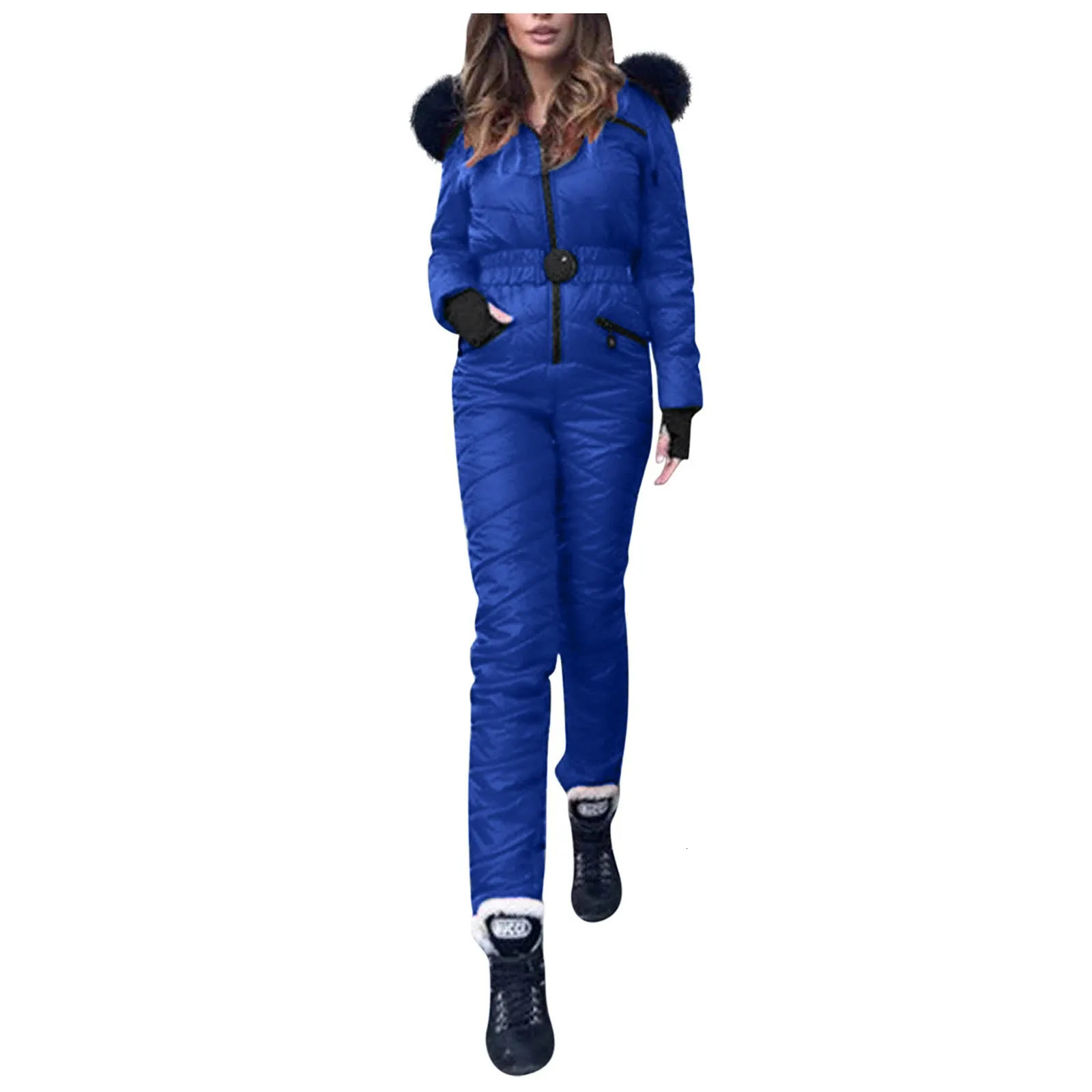 One Piece Ski Jumpsuit Thicken Winter Warm WomanS Snowboard Skisuit Outdoor Sports Female Skiing Pant Set Zipper Wear 251028