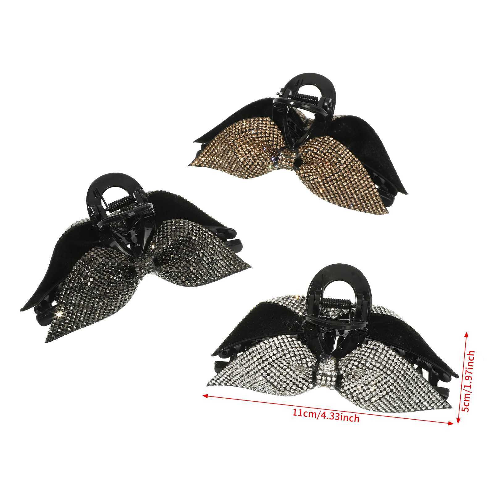 1pc Korean Sweet Bow Rhinestone Hair Claw Hairpin Fashion Elegant Hair Accessories For Women Girls Hair Ornament HeadwearW251028