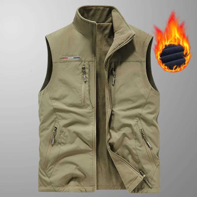 Outdoor Sports Leisure Fitness Running Plush Breathable Trendy Vest Highquality Fashionable Windproof Mens Warm Leather Vest W251029