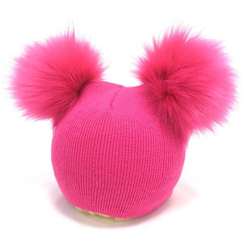 Baby Pompom Hat Winter Warmer Caps Knitted Beanie Fur Pom Gorro bebe Boys Girls Kids Photography Props Cap 1pc251028