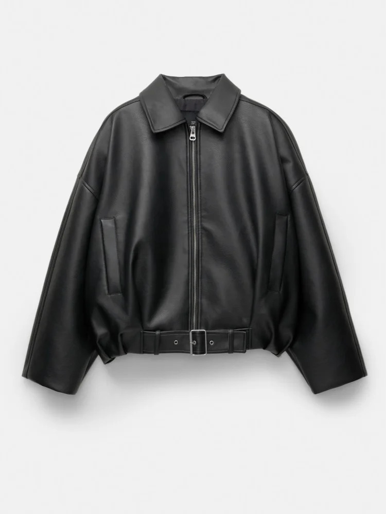 Retro Fashion Jacket Autumn Leatherette Jackets Women Casual Trendy Versatile Cool Personalized Timeless s Street Wear 251029