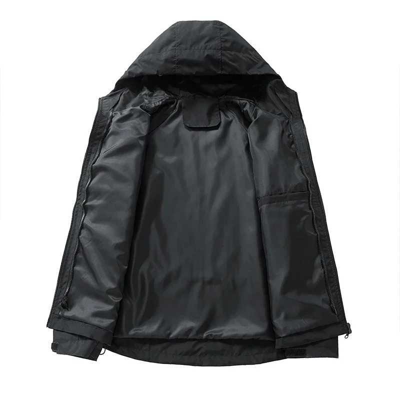 CHRLCK Mens Splicing Waterproof Hiking Jacket Women Windproof Windbreaker Antiscratch Camping Fishing Jackets Outdoor Unisex J251029