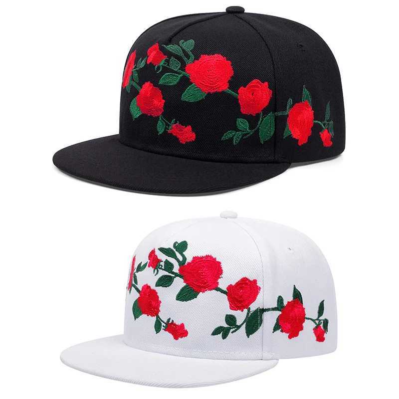 Fashion Fastball Rose Embroidery Hip Hop Baseball Cap Snapback Hat Adult Outdoor Casual Sun Bone Gorras HatsW251029
