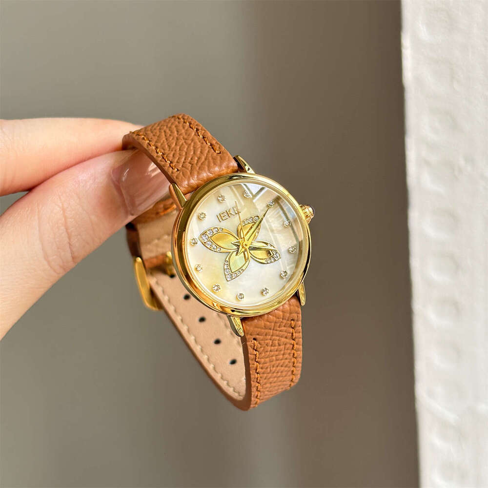 Butterfly Point Diamond Korean Style Designer Belt Quartz Watch Niche Design Sense Fashion Trend Women's Wristwatch