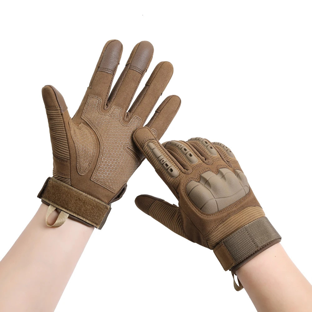 Touch Screen Tactical Full Finger Gloves Hard Rubber Paintball Airsoft Bicycle Combat Antiskid Cycling Work Glove Men 251013
