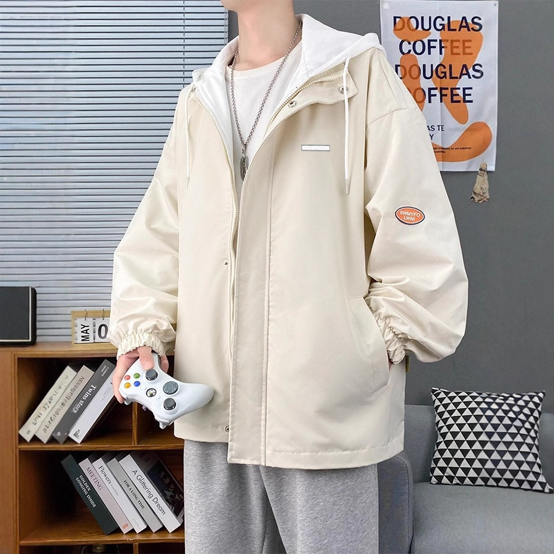 Men's Loose Stylish Fake Two-piece Designer Jacket Jacket Ins Trendy Brand Autumn Fashion Student Functional Sports Top