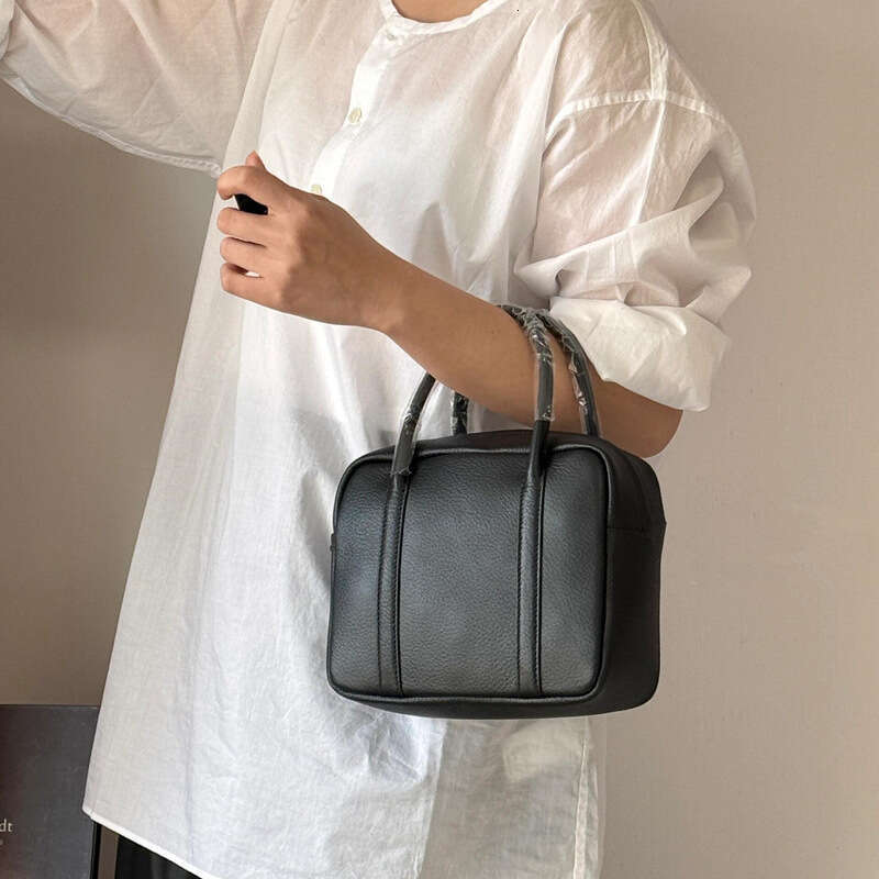 Genuine Leather Bag New Long Handle Boston Small Square Deerskin Shoulder Handbag Ta Bag