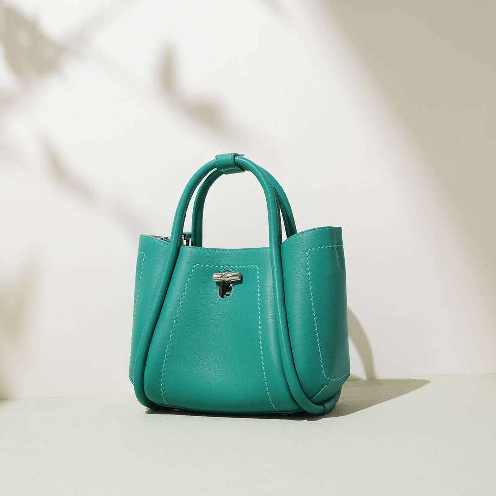 Genuine Leather Bucket New First Layer Cowhide Ing Simple Single-Shoulder Crossbody Bag Fashion Ladies Handbang 251029