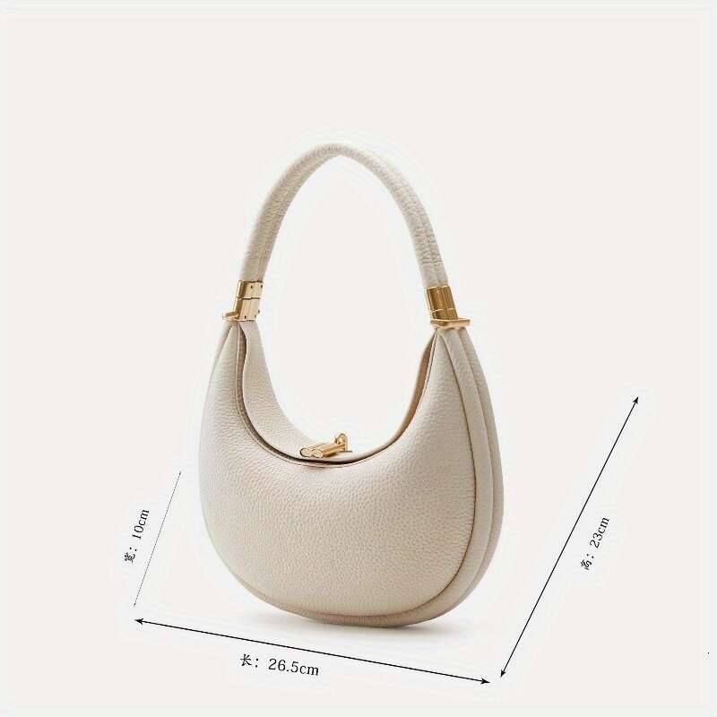 Medium Layered Crescent Elegant Golden-Tone Hardware Snap Closure, Light Multi Brown Brown 2025