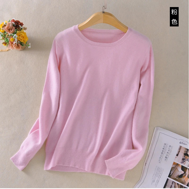 Super Soft Cashmere Cotton Blended Classic ONeck Knitted Sweater Women Autumn Winter Basics Base Pullover Pull Femme Hiver 251029