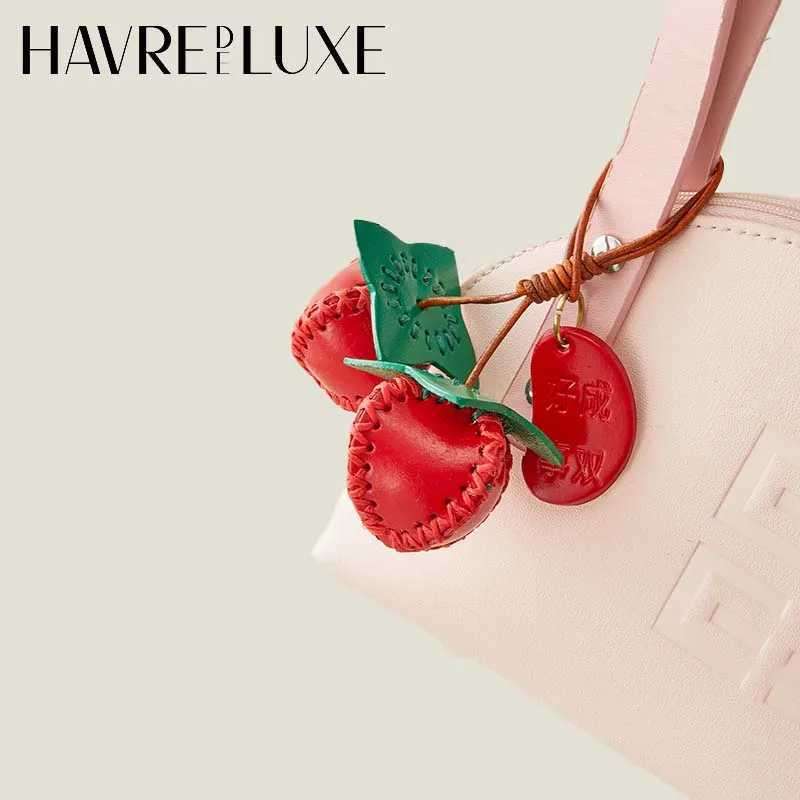 Persimmon charm cow leather fashion highend tomato keychain decoration pendant good things come to pair bag accessoriesW251029