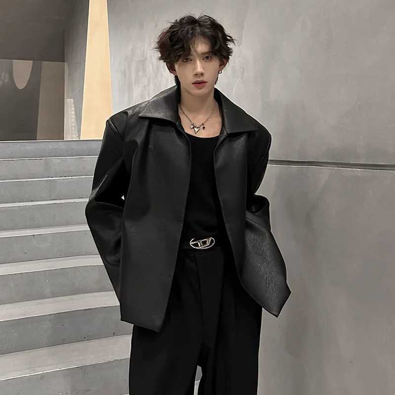 Handsome Fashion No Buttons PU Leather Jacket Mens Womens Motorcycle Faux Leather Jacket Spring Autumn Leather CoatT251029