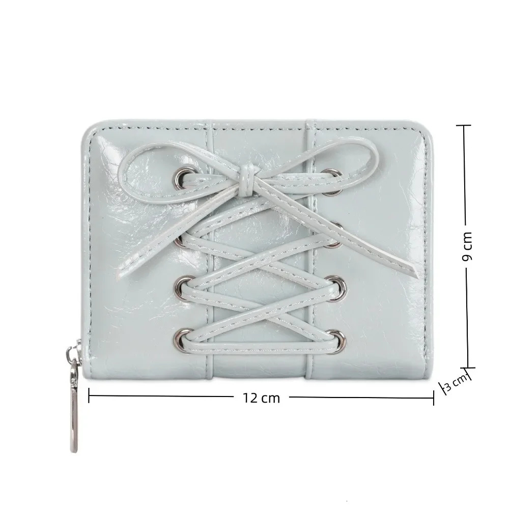Minimalist Style Bow Short Wallet MultiFunctional Large Capacity Coin Purse Zipper Coin Handbag Women 251029