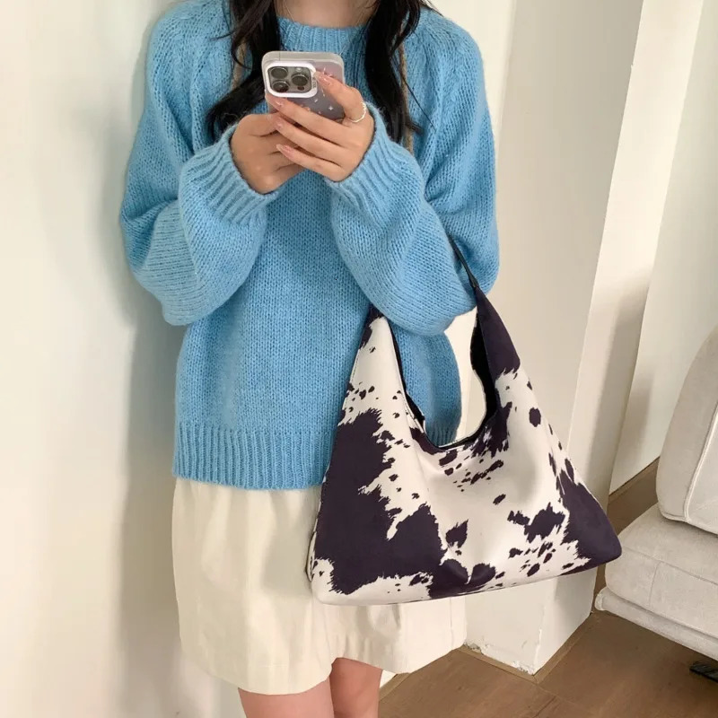 Fashion Cow Print Shoulder Bag Large Capacity High Quality Tote Bag Daily Commute Women Handbag Guangzhou High Quality Bag 251029