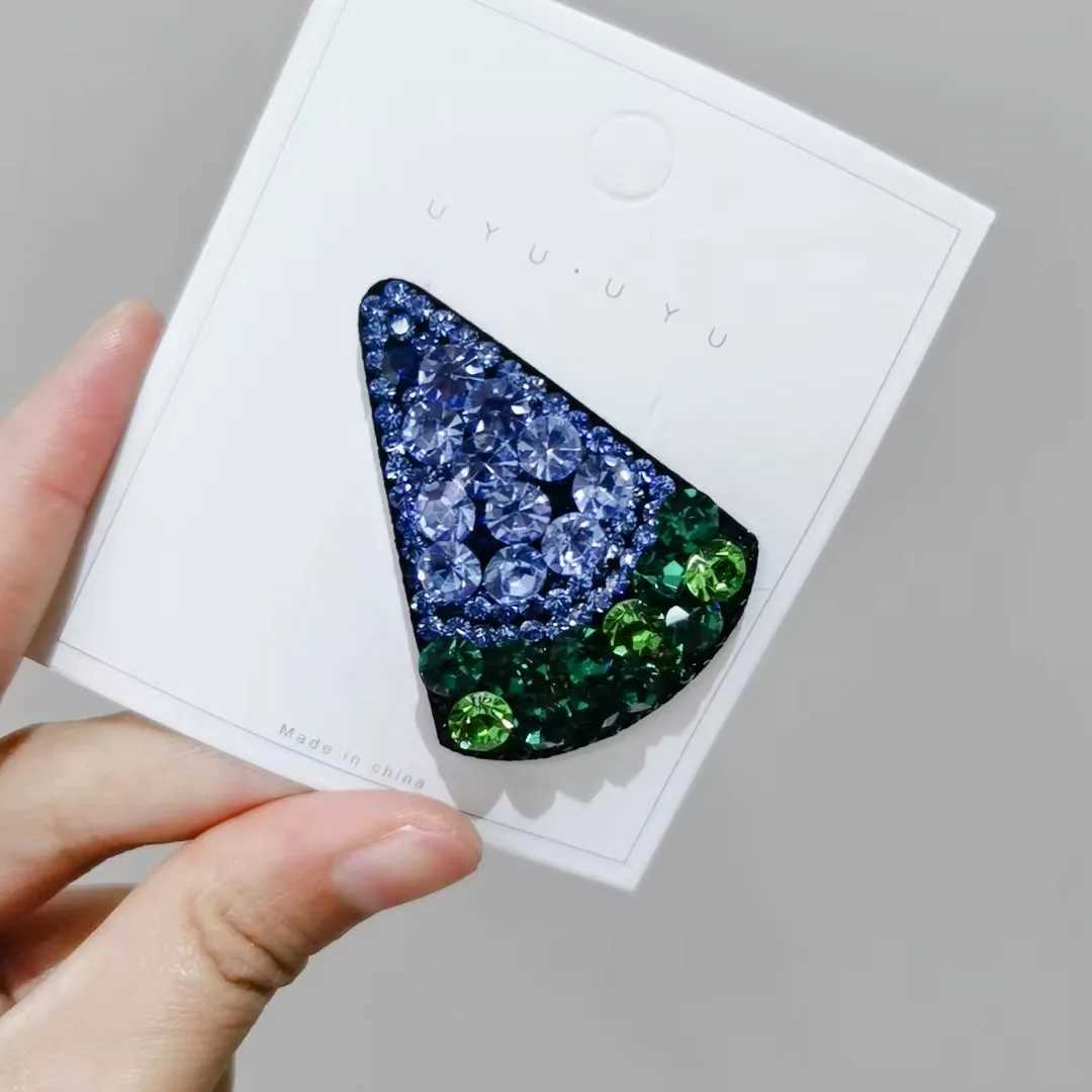 Super Flash Crystal Watermelon Hair Clips for Girl Gift Light Luxury Hair Jewelry Accessories For Women Trendy BB Clip W251028