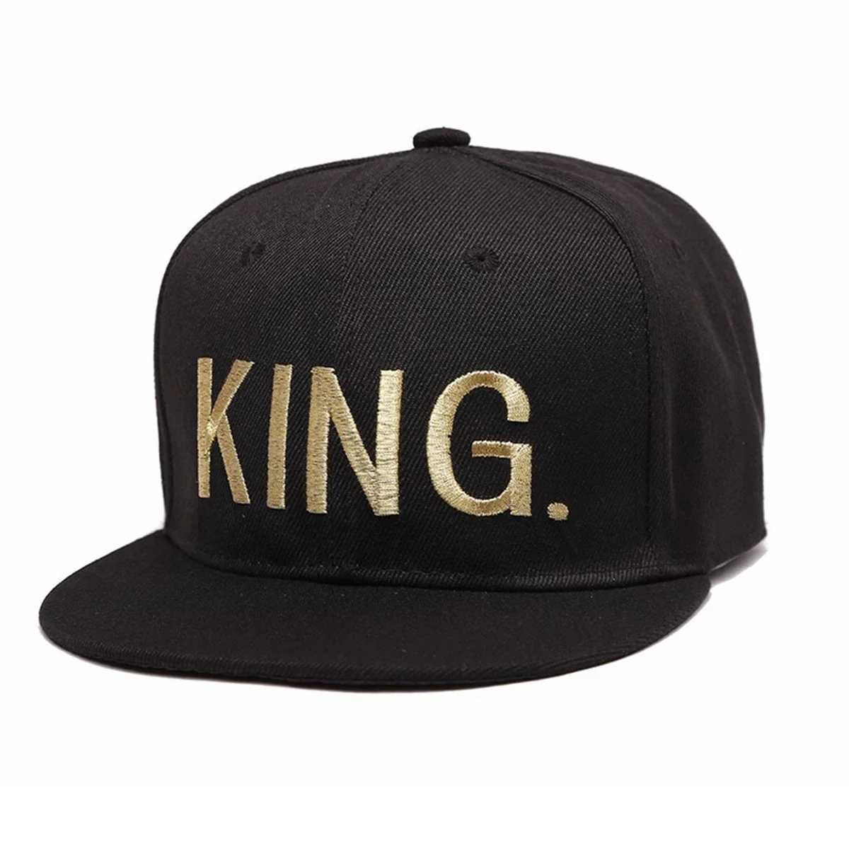 Unisex KING QUEEN Golden Thread Embroidery Hiphop Hats Spring Autumn Outdoor Adjustable Casual Baseball Caps Sunscreen Hat CapW251029