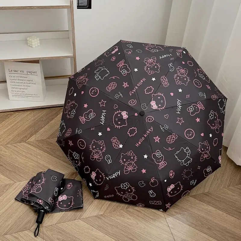 Sanrio Sanrio Umbrella Sunshade Umbrella One Click Open and Close Sunscreen Uv Protection Thickened Hello Kitty Sunshade Umbrella L251029