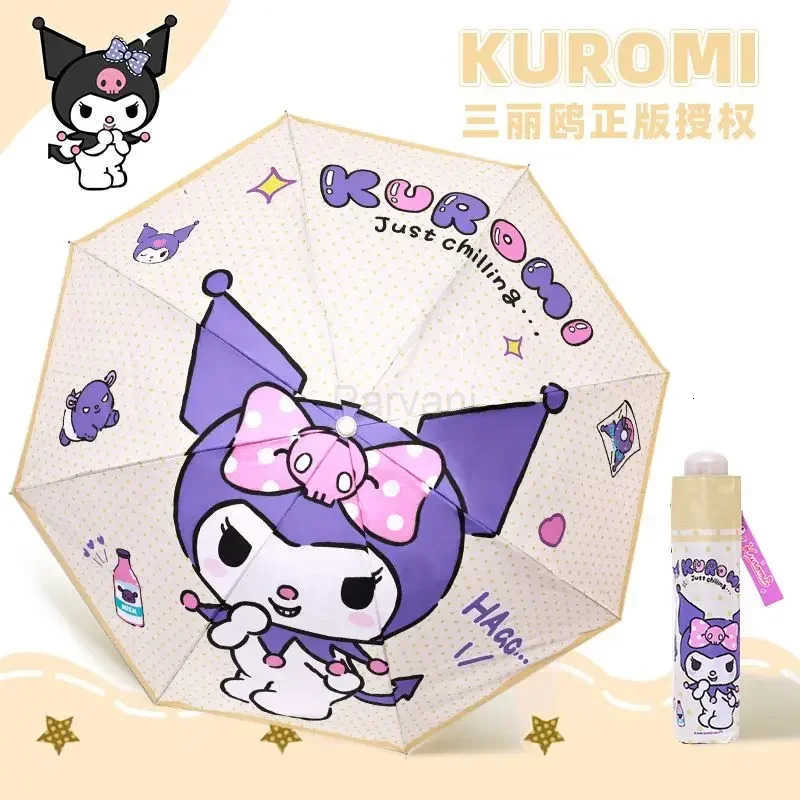 Sanrio Sanrio Series Kuromi Melody Big Eared Dog Automatic Sunshade Umbrella Weather and Rain Thickened Folding Automatic Sun Umbrella L251029