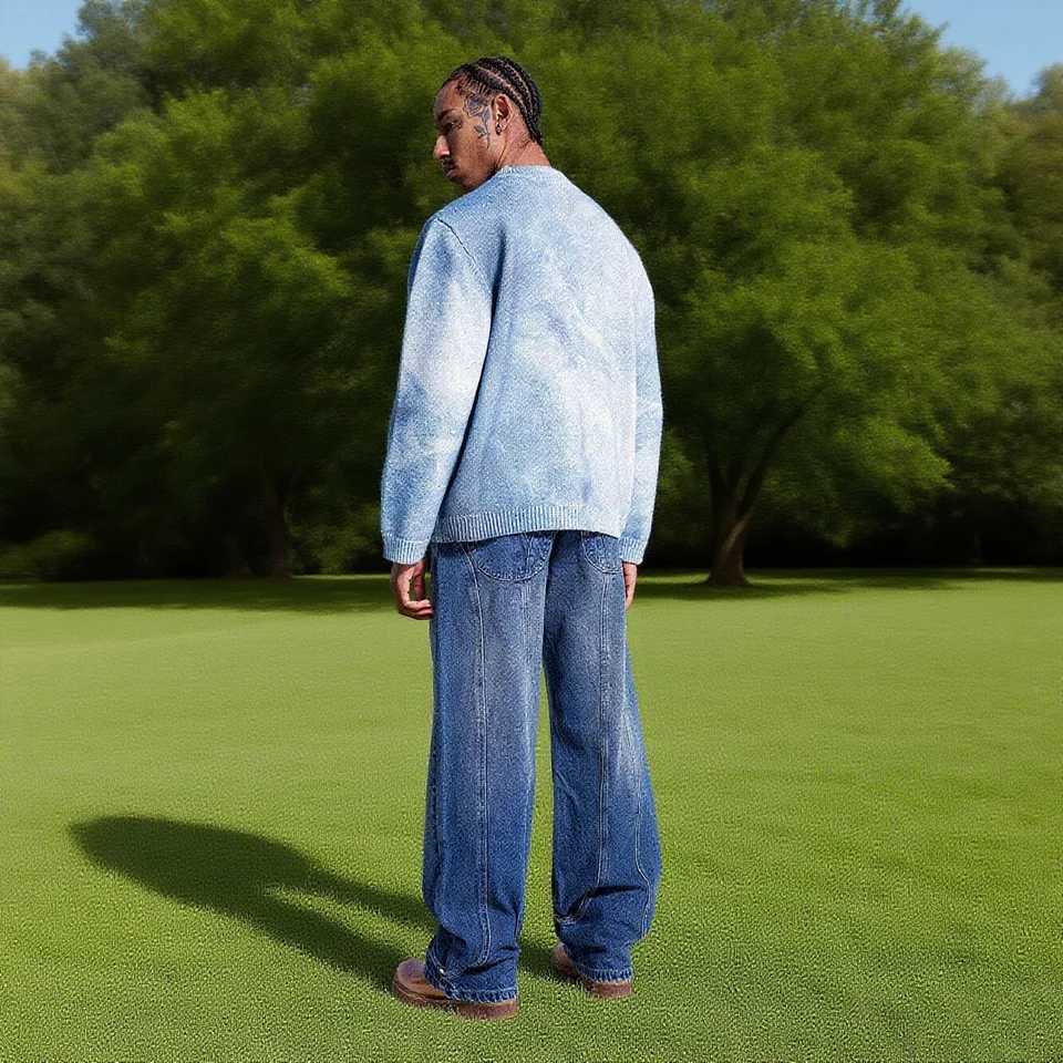 Unisex Casual round Neck Sweater Street Style High Design Knitted Loose Top European American Fashion J251029