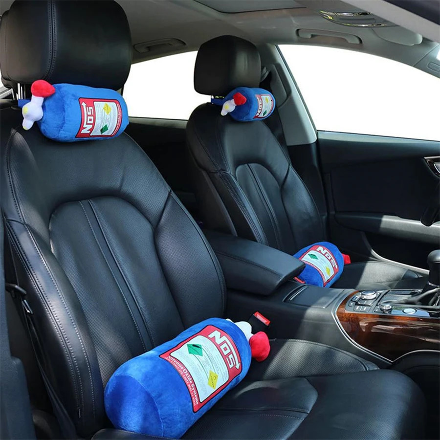 Car Neck Pillow Car Headrest for Driver Front Passenger Seat NOS Bottle Pillow Car Decor Headrest Cushion Plush Pillow 2025 251029
