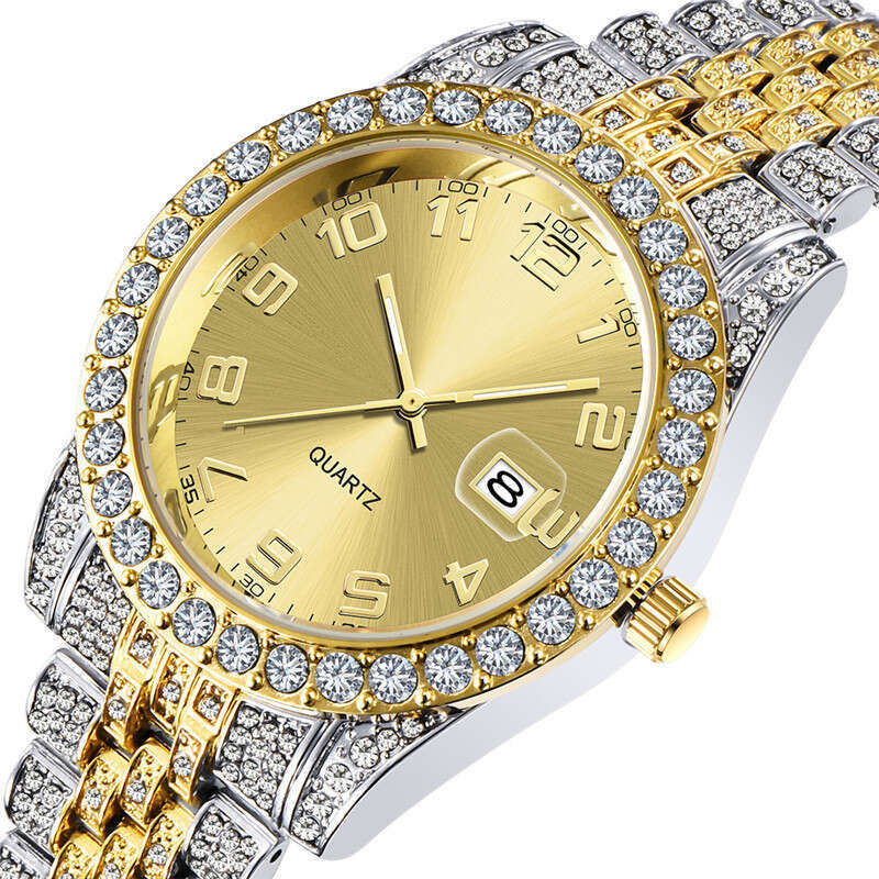 Brand Diamond-Studded Men's Hip-Hop Water Ghost Starry Sky Calendar Quartz Watch for Men
