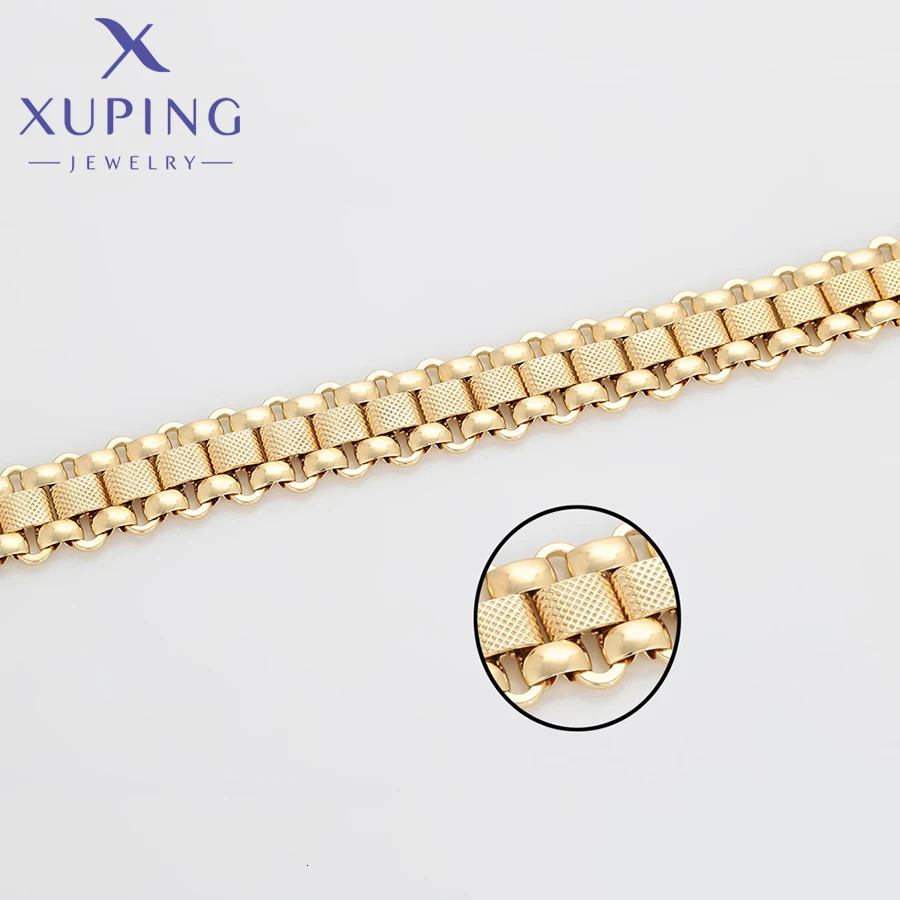 Xuping Jewelry Arrival Copper Alloy Fashion 195cm Big Womens Bracelet with Light Gold Color X000992166 251028