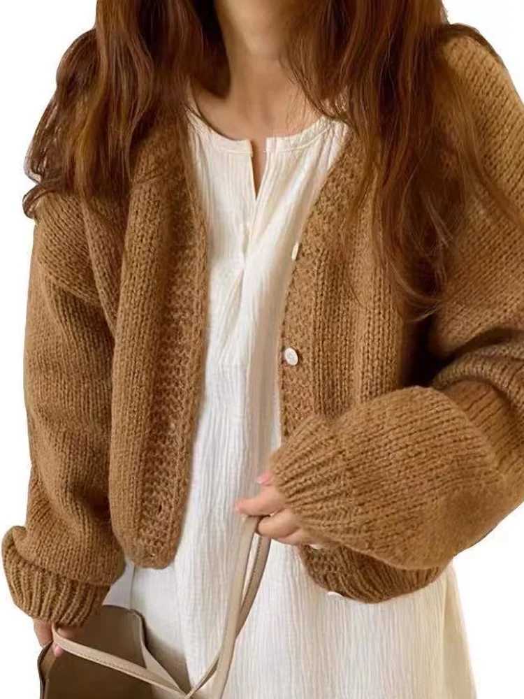 New Fashion Long Sleeve Cardigan Sweater Women Autumn Winter Casual Loose Knitted Sweater Coat Women Elegant Lady OutwearT251028