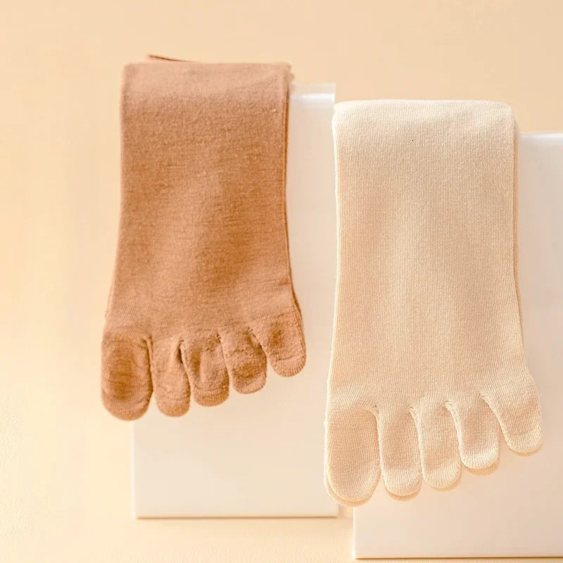 5 Pairs Five Finger Socks Women Cotton Toe Socks with Separate Fingers Calf Crew Sports Socks Mid Tube Yoga Pilates 251029