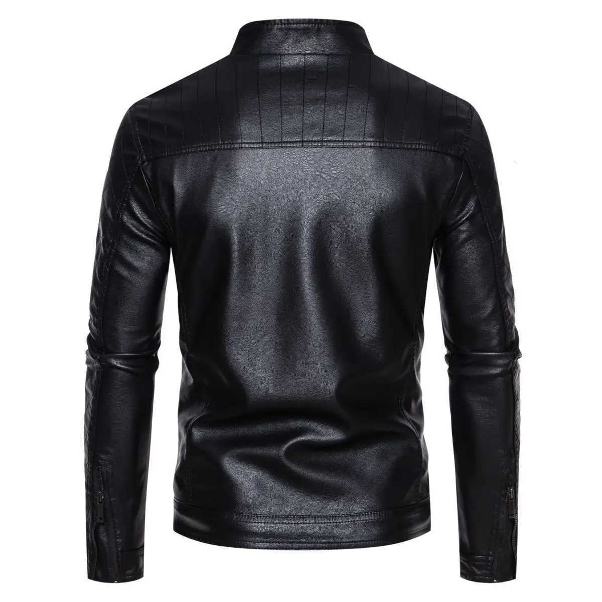 2024 AutumnWinter Mens Autumn New Motorcycle Jacket Mens Stand up Collar Slimming Business Casual JacketT251029