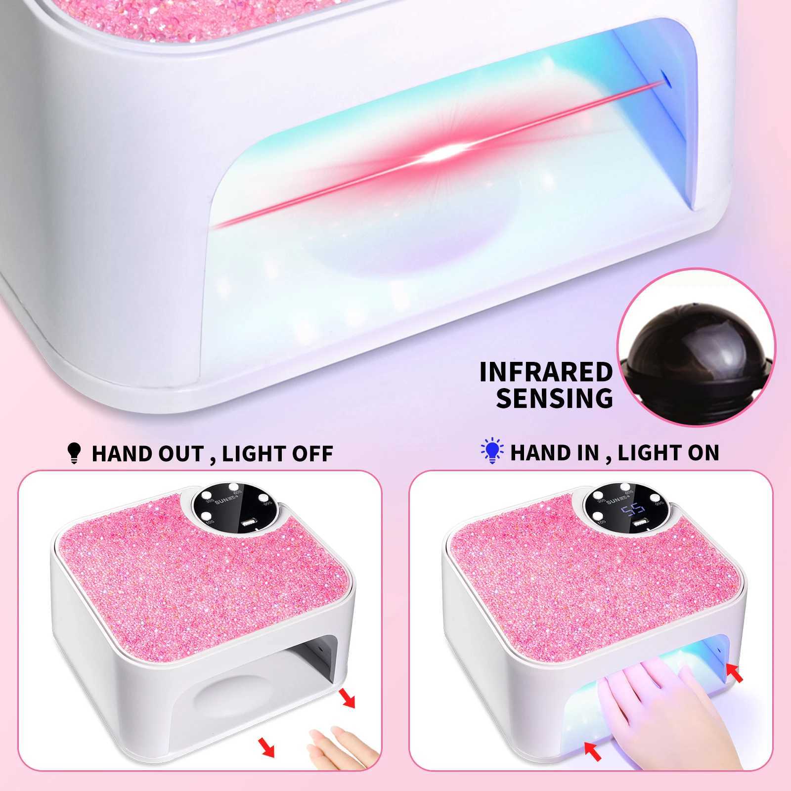 New 45LED Nail Lamp Professional UV LED Nail Dryer 4 Time Modes and Automatic Sensors Gel Nail Light With Mini LED UV Lamp J251117
