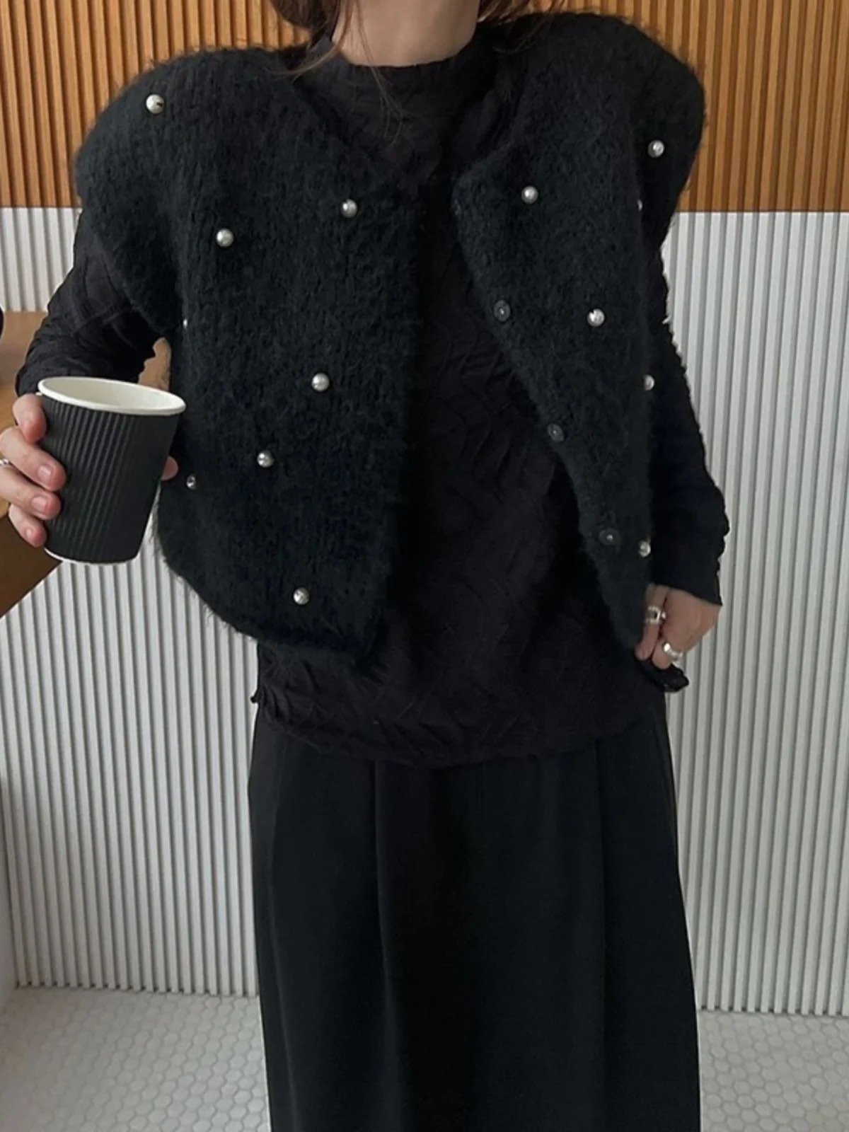 Retro Knitted Sweater Vest Womens Heavy Embroidery ort Cardigan Outerwear Layering Top Warmth Spring Autumn 251029
