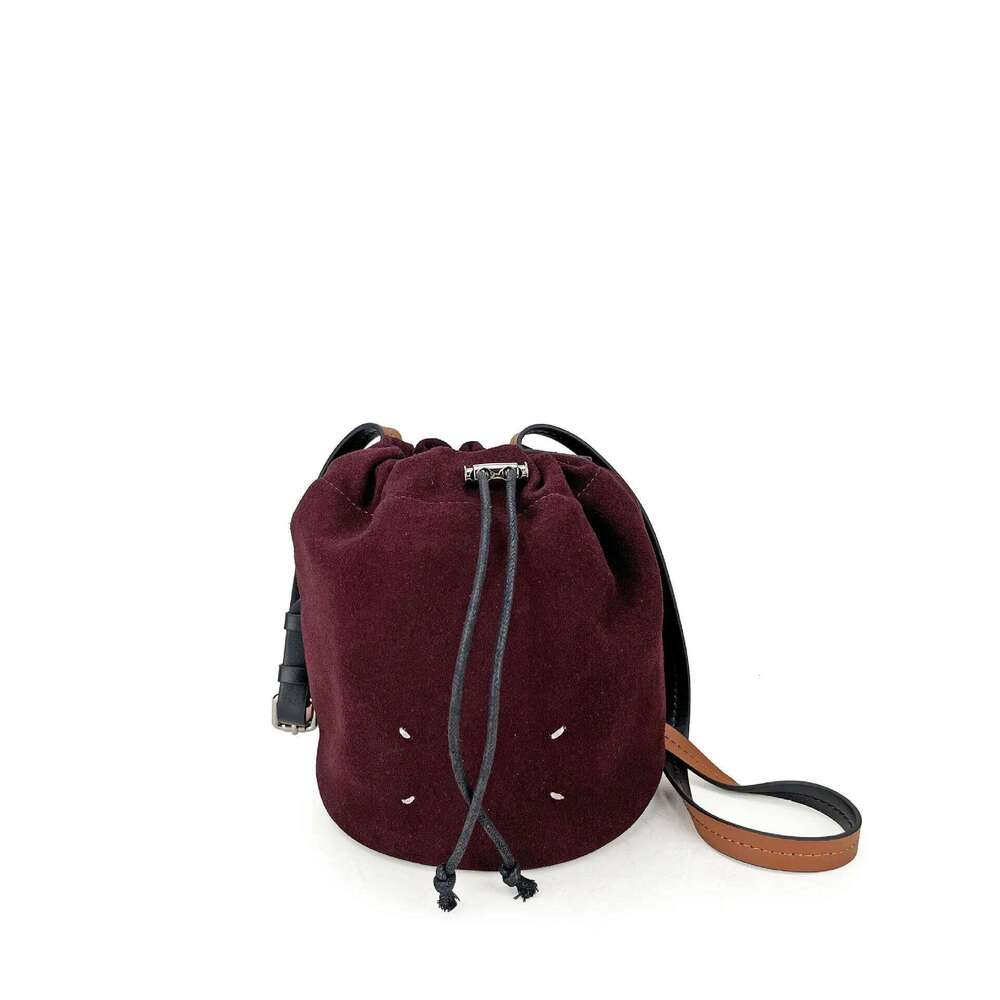 Suede Bucket New Niche Design Frosted Cowhide Vintage Fashionable Ladies One-Shoulder Crossbody Bag Suotong1029