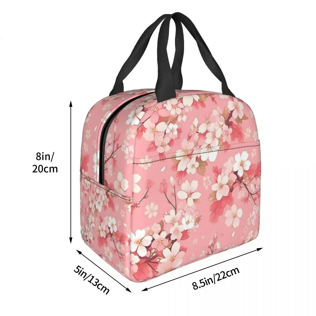 Japanese Cherry Blossom Anime Patterns Insulated Lunch Bag Thermal Bag Reusable Portable Tote Lunch Box Food Handbags Picnic 251029