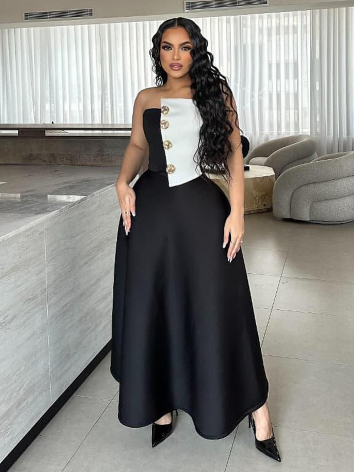 classic fashionista outfit simple yet stylish bandeau top combined with sophisticated midlength tulle skirt