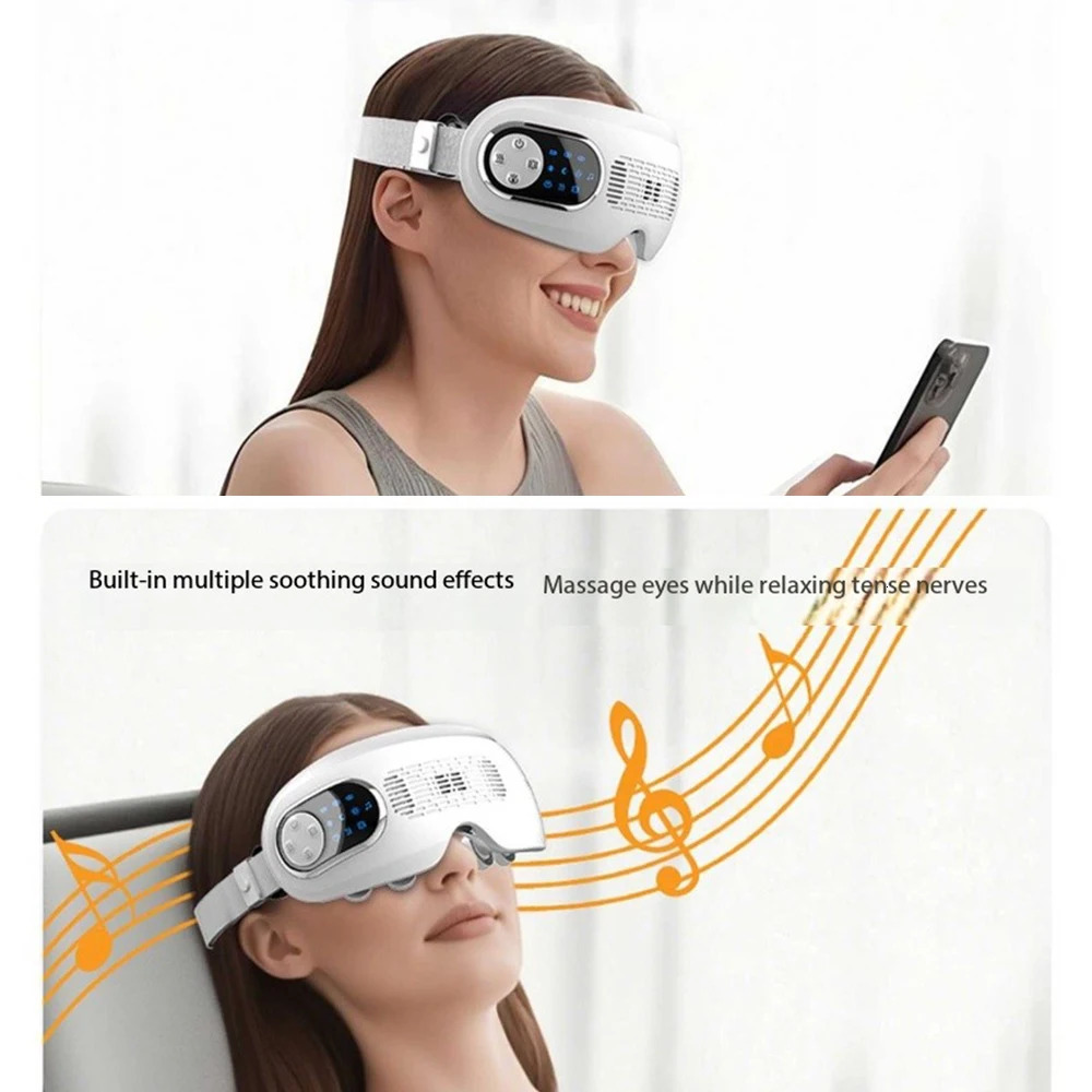 Eye Massager for Migraines Vibrating Cold Mist Eye Acupoint Massage Mask Relieve Stress Eye Care Device for Improve Sleep 251027