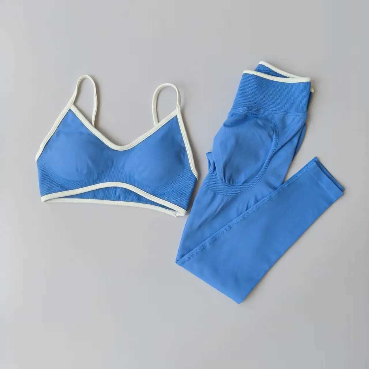 Womens Gym Yoga Set Seamless High Waist Leggings Sports Bra Top Workout Outfit Fitness Activewear Running Training Clothes SuitXJ251029