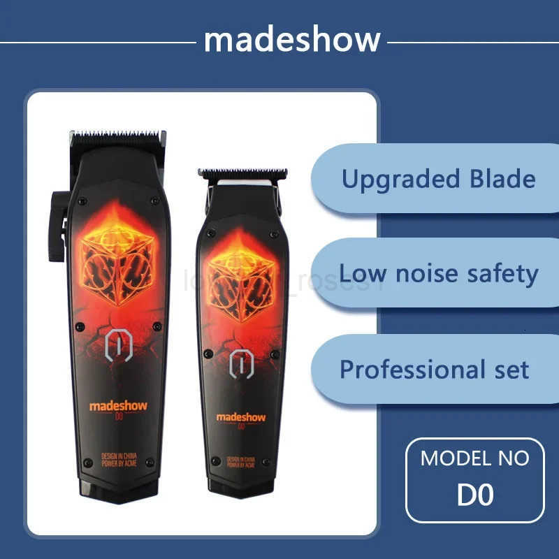 New MadeShow D2 M10M11 Professional Hair Clipper Trimmer Set 01mmMair Cutting Machine Cutting T Blade High Speed High Quality Z251029