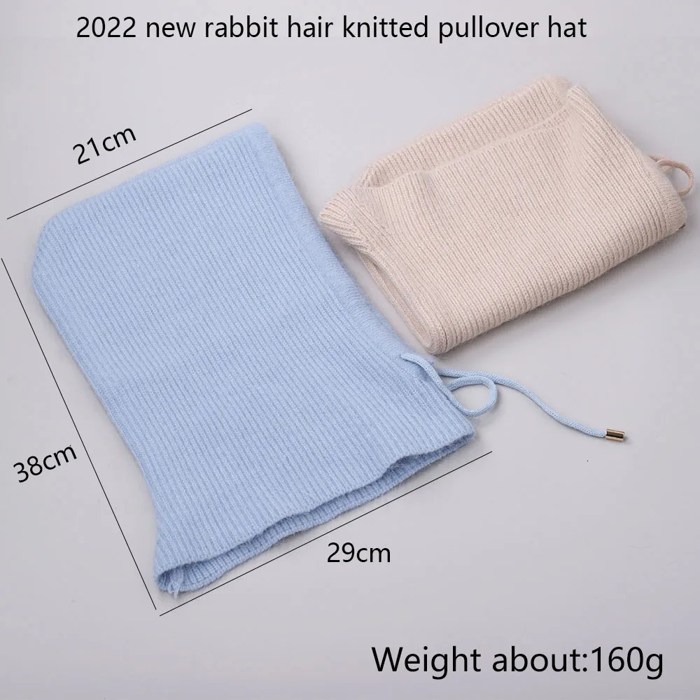 Winter Hat Real Rabbit Fur Winter Hats For Women Fashion Warm Hats Upgrade thickened extended Pullover scarf hat 251029