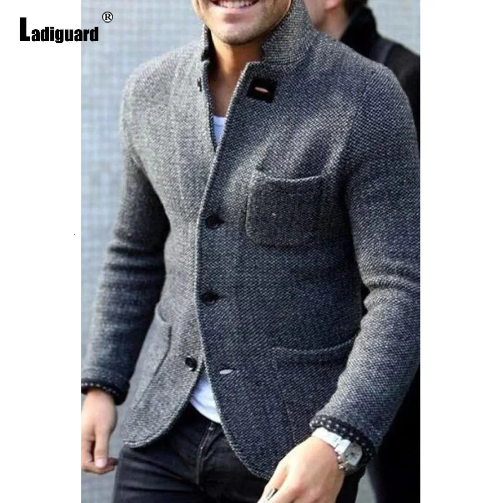 Mens Elegant Leisure Casual Knitted Blazers European Style Spring Classic Basic Jackets Men Slim Comfy Outerwear 251028