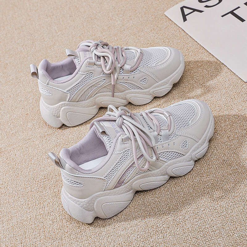 2025 New Spring and Autumn Chic Designer Shoe Women's Mesh Thick-Soled Lightweight Flexible Versatile Fashion Casual Sports Running Shoes