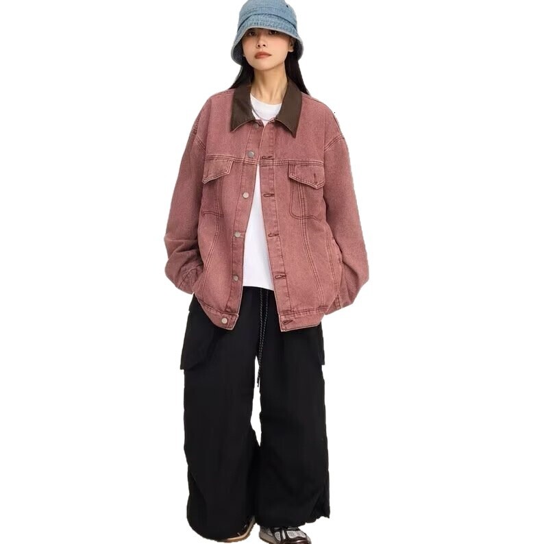 American Style Washed Lazy Denim Jacket For Men And Women Spring And Autumn Season Trendy Designer Jacket Brand Loose Fit Simple Casual Versatile Jack