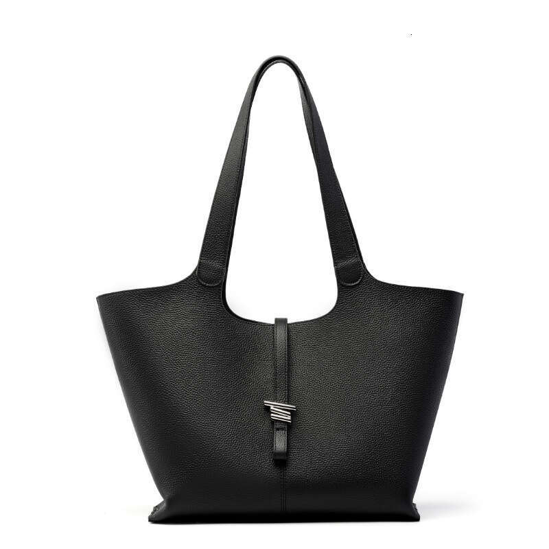 New Top Layer Cowhide Wind Chime Tote for Women Large Capacity Commuter Handbag Single Shoulder Genuine Leather Women's Bag