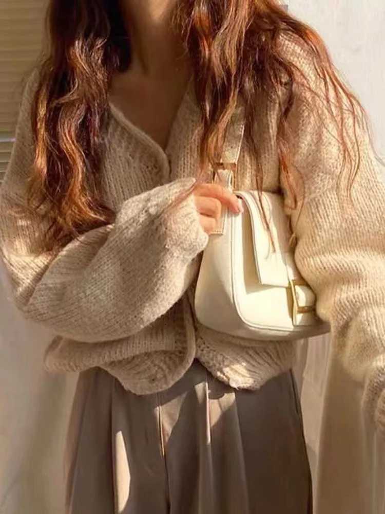 New Fashion Long Sleeve Cardigan Sweater Women Autumn Winter Casual Loose Knitted Sweater Coat Women Elegant Lady OutwearT251028