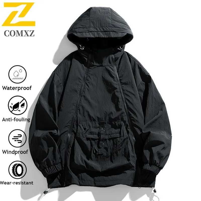 Men Casual Hooded Windbreaker Autumn Korean Style Windproof Outdoor Sportswear Lightweight Hiking Solid Color Breathable Coat J251029