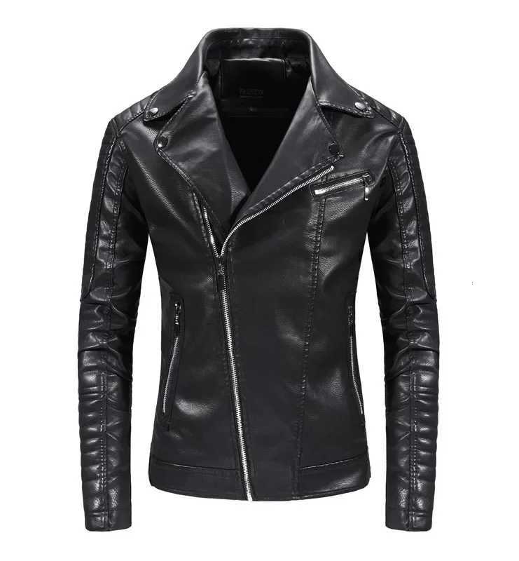 Men Oblique Zipper Motorcycle Jacket Steampunk Motorcycle PU Leahter Jakette Homme Vintage Men Street Windbreaker Biker OvercoatT251029