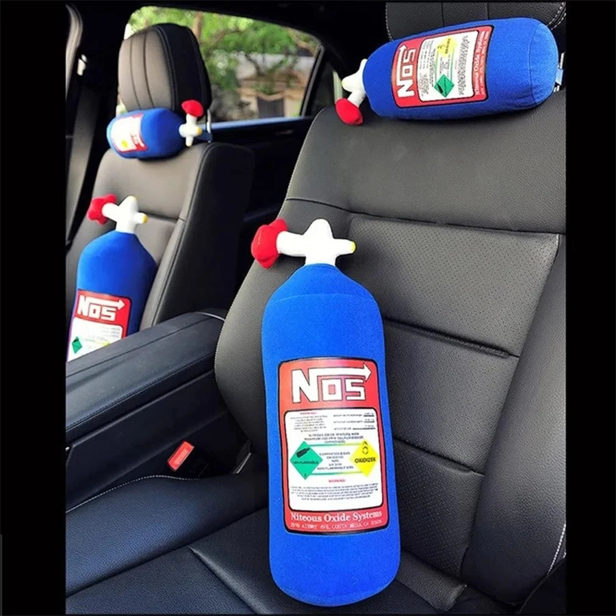 Car Neck Pillow Car Headrest for Driver Front Passenger Seat NOS Bottle Pillow Car Decor Headrest Cushion Plush Pillow 2025 251029